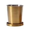 Custom Logo Stainless Steel Retractable Travel Wine Glass and Water Cup Keychain - Outdoor Folding Personal Cup.