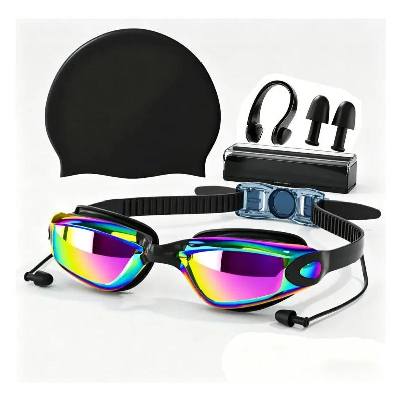 4-in-1 Swimming Goggles Set Mirrored Hd Vision Anti-fog2