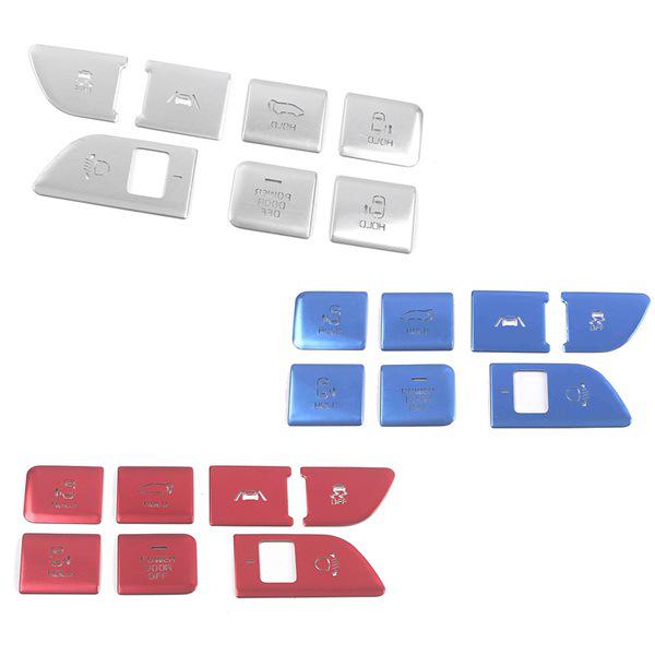 7-Piece Silver Aluminum Car Headlight Adjustment Button Stickers for Carnival