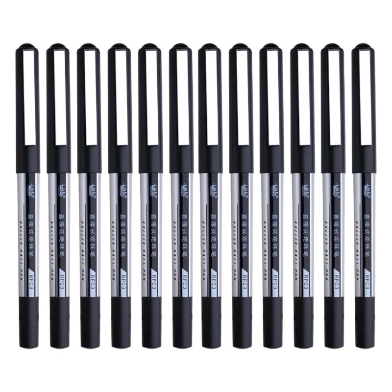 12 Stück Neutralstift Schwarze Tinte Gelstift Set 0,5 mm Schreibstift Geschenkstift Journaling Stift Signierstift Gelstift