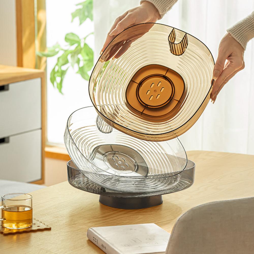 Spill-proof Fruit Tray With 6pcs Fruit Forks Multi-Purpose Dried Fruit Storage Container For Countertop