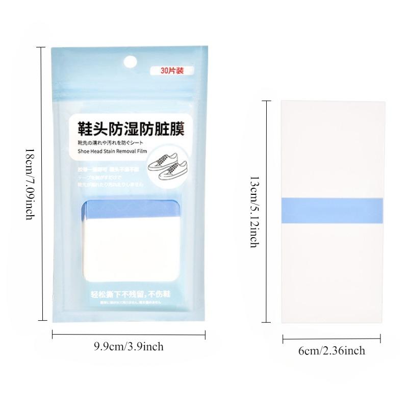 1Pack/30PCSToe Wet and Dirty Film Sneaker Rain Covers No Wet Shoes Transparent Waterproof Patch Shoes Cover Rain Waterproof