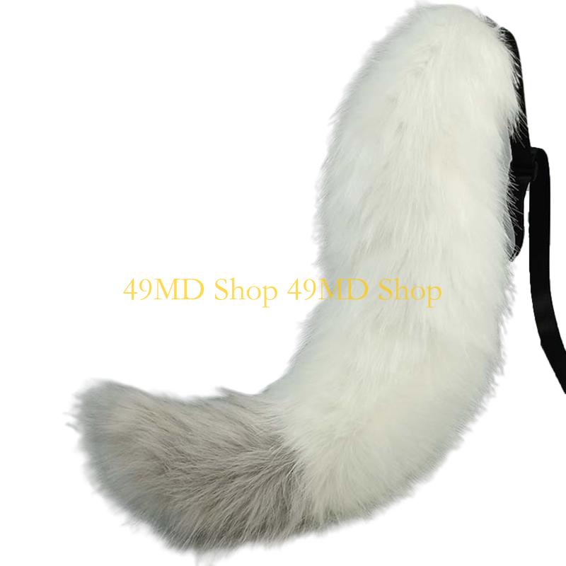 

49MD Adjustable Belt Wolf Tail Props Fur Furry Hair Hoop Cosplay Carnival Party Christmas Accessories Gift Halloween Costume