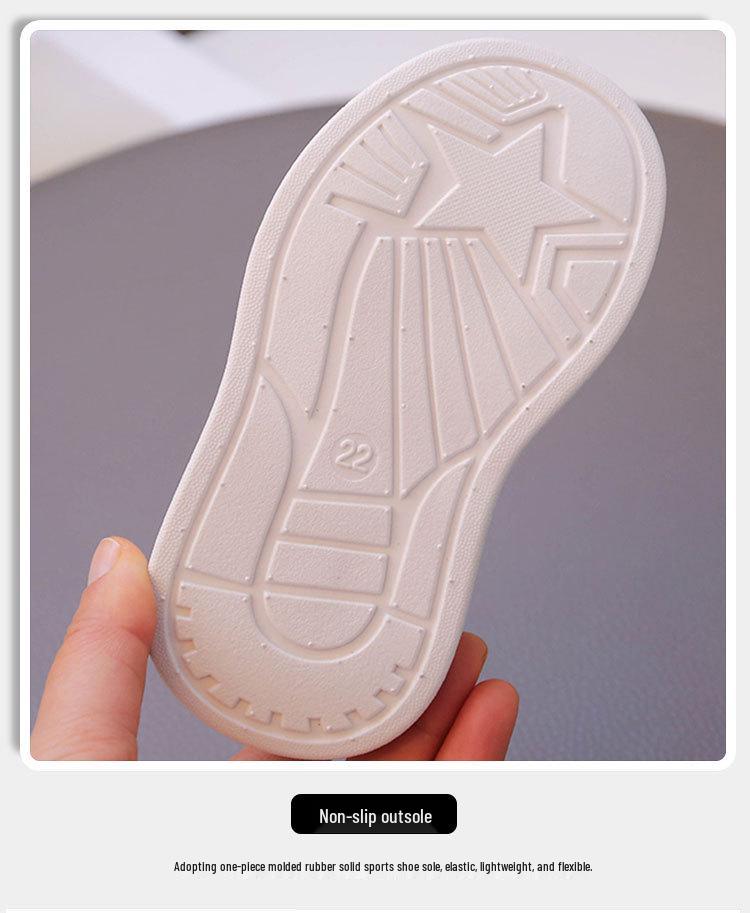 Kids' Lightweight Non-Slip White Sneakers – Comfortable, Thick Sole for Boys & Girls