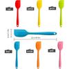 8 Pieces Silicone Spatulas,8.5 inch Non-stick Spatulas with Stainless Steel Core,Heat Resistant-500℉, One Piece Design,Food Grade Silicone,