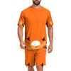 Men's Halloween Casual Pajama Set Short Sleeve Top and Shorts Lightweight Comfortable Sleepwear Set for Home and Lounge