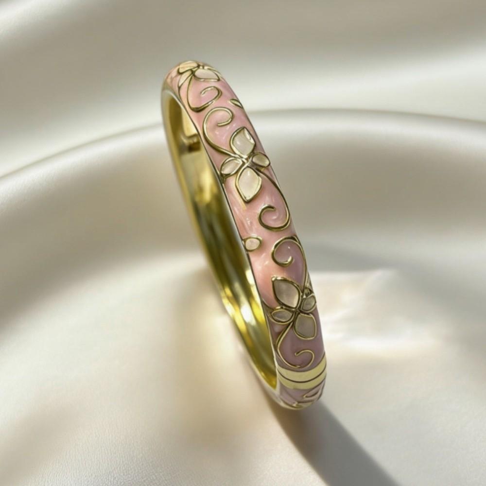 Traditional Floral Filigree Flower Bangle Double Bangle Women s Hand Bracelet Jewelry Gifts Style 3