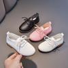 Spring new low-top princess shoes for boys and girls, new British-style lace-up single shoes, black leather shoes for students