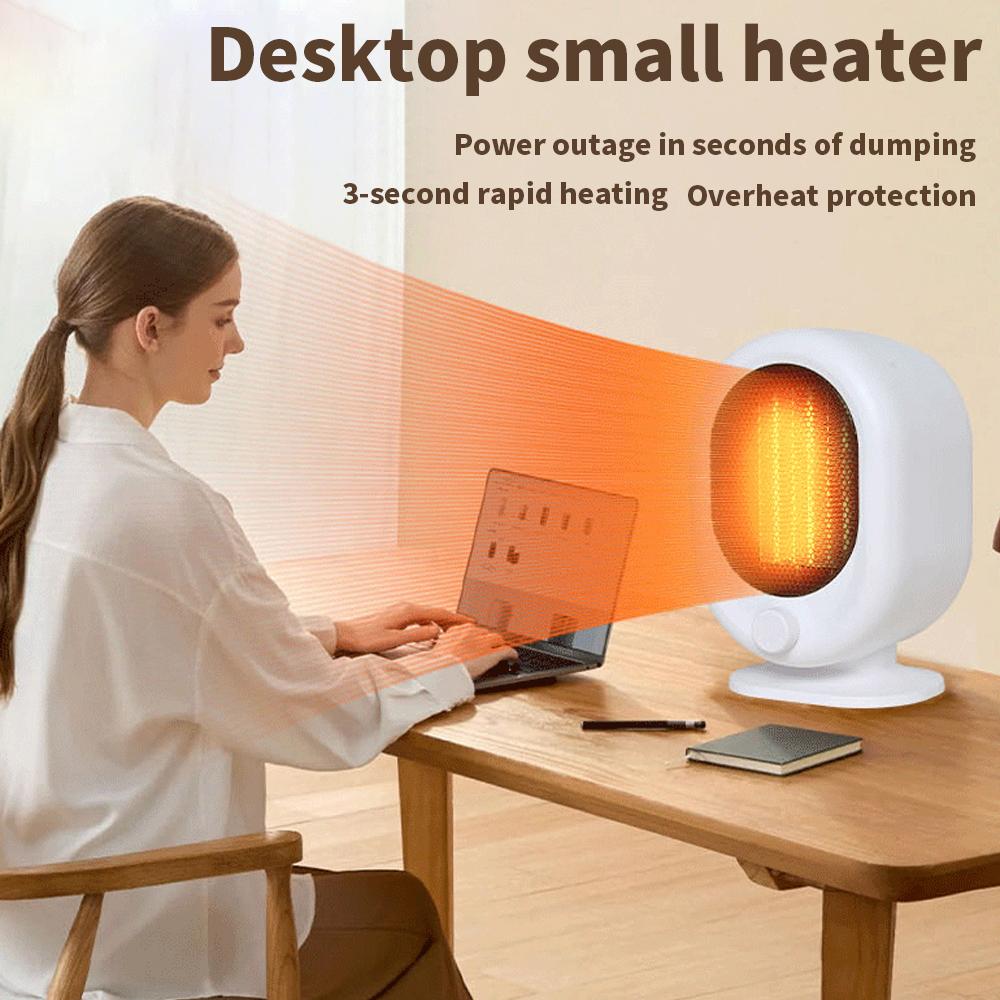 Desktop small heater 3-second hot tilt power-off protection overheating protection silent home bedroom office mini heater