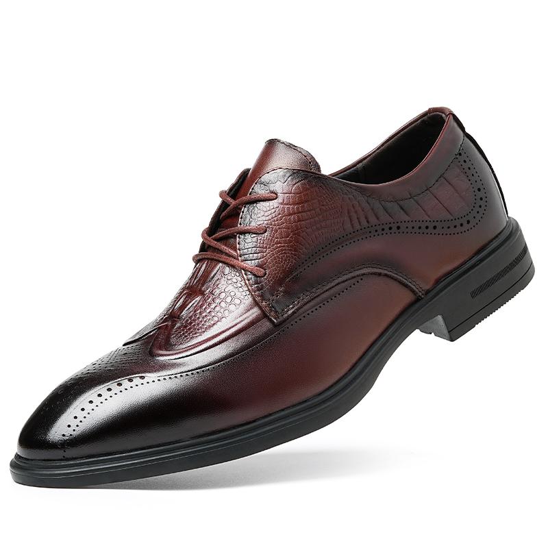 

МодаБританский стильМодные верхние слои коровьей кожиМужские деловые повседневные туфли из натуральной кожиУниверсальные мужские туфли для отцов 44 коричневый