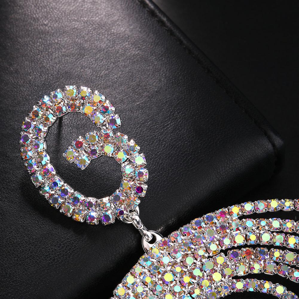 Stonefans Personality AB Color Large Hoop Earrings Gift Exaggerated Multi Layer Circle Drop Earrings Drag Queen Jewelry