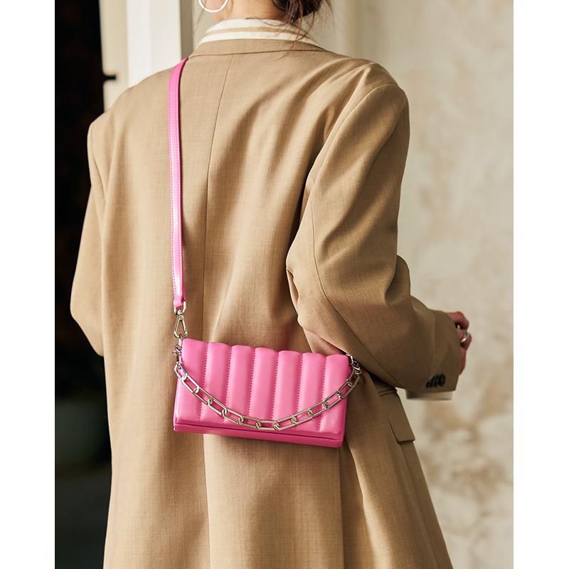 

Сумки через плечо из телячьей кожи, повседневная, универсальная, сшитая вручную, женская сумка через плечо (20cm<Max Length<30cm) розовый