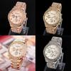 Brilliant Geneva Luxury Women Crystal Stainless Steel Quartz Analog Wrist Watch
