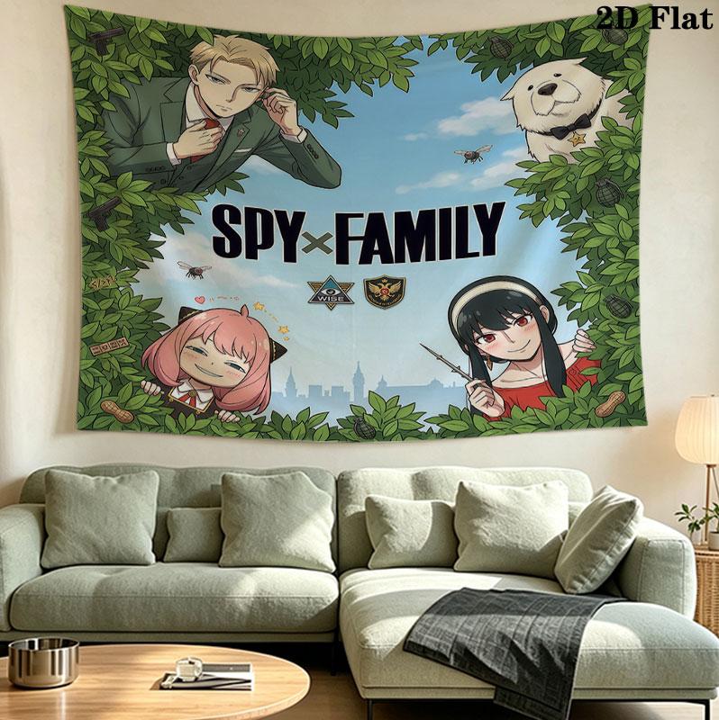 Spy Family Wall Tapestry Aesthetic Wall Hanging Printed Fabric Blanket Decorative Tapestries For Bedroom Living Room Home Decor