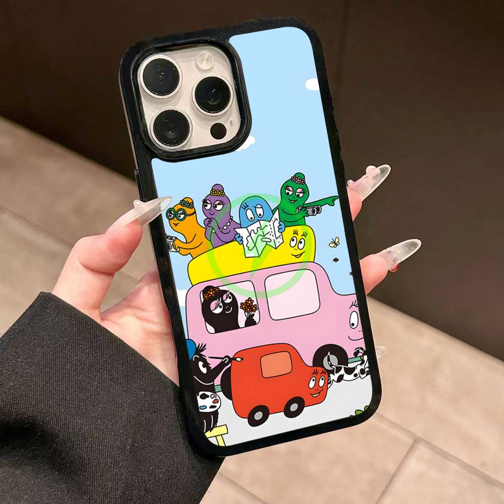 Cartoon Barbapapa Magnetic Wireless Phone Case For IPhone 17 16 15 14 Plus 13 12 11 Pro Max