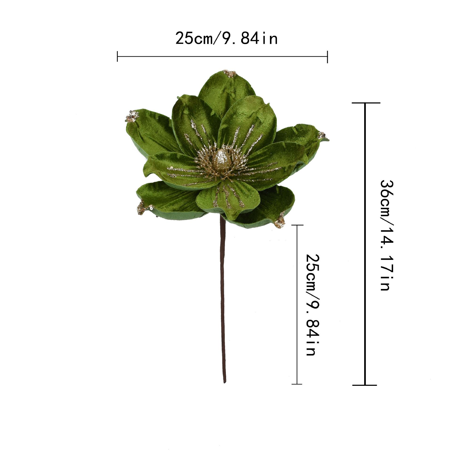 

36cm High-end Glitter Artificial Christmas Flowers Xmas Tree Ornaments Christmas Tree Hang Flower Ornament 2026 New Year Decor