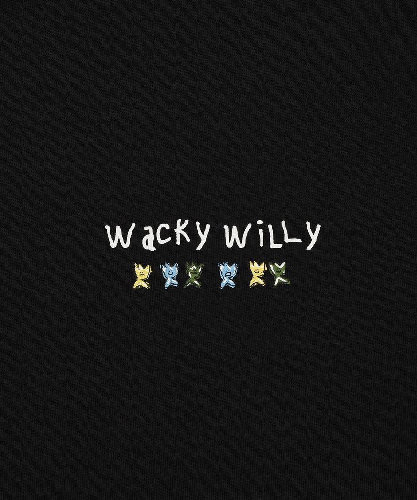 WACKY WILLY Kiki Typographic Short Sleeve T-Shirt Black