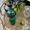 #d forVintage Antique Rattan Rolling Bar Cart on Wheel, Serving Cart Trolley Mobile snack cart for parties*