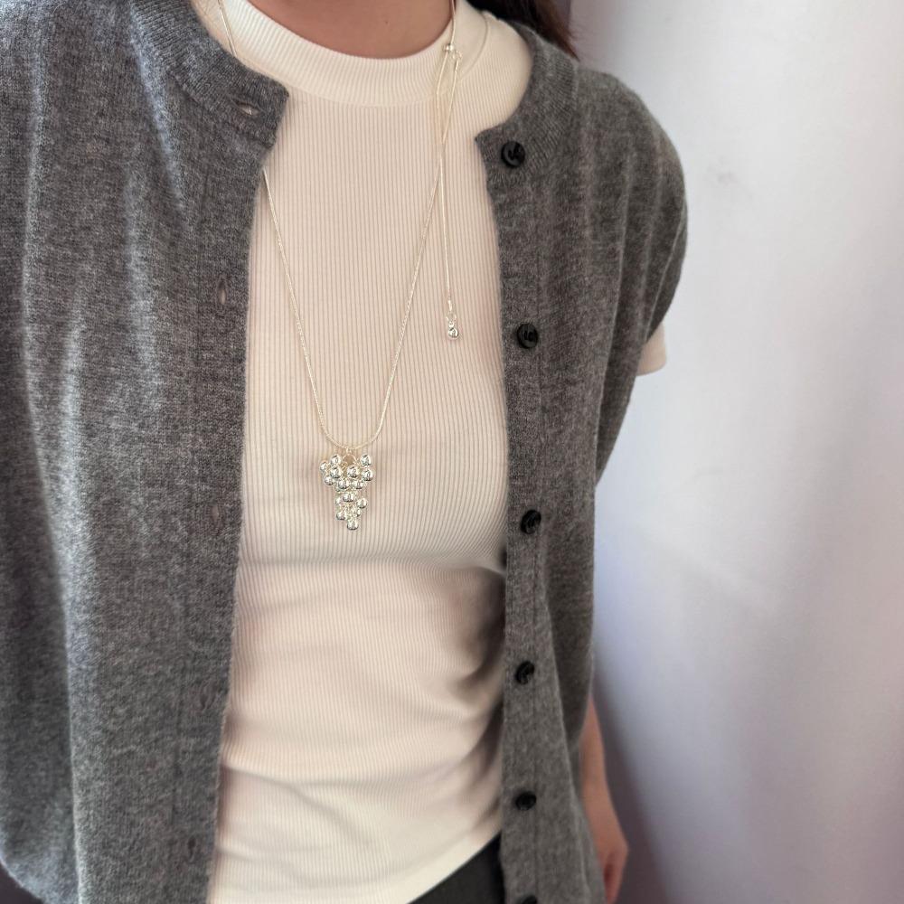 Jewelry Grapes Pendant Necklace Vintage Pearl Grape Sweater Chain Grape Cluster Necklace  Summer