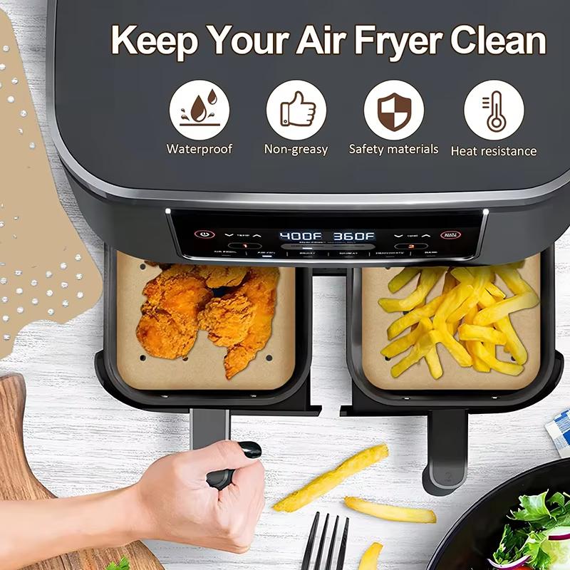 50-200Pcs Air Fryer Paper Disposable Liners Non-Stick Baking Kitchen Baking Micro-Wave Barbecue Oven Fryer Papers Steamer Paper