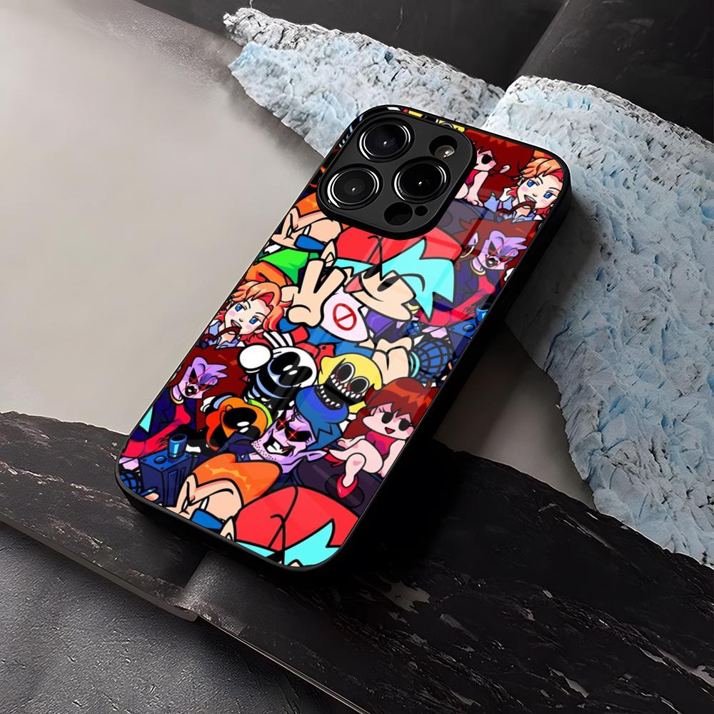 FridayS Night Funkin Game Phone Case Tempered Glass For IPhone 16 13 14 12 15 11 Pro Max Plus Mini X XR SE2020 Coque