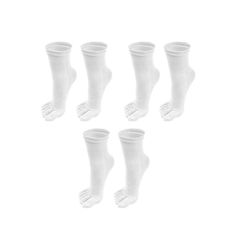 5 Paia Calzini alla Caviglia a Dita Separate per Uomo Donna Calzino Monocolore a Cinque Dita Calzino Sportivo da Corsa in Cotone Assorbente Sudore Calzino a Tubo Medio con Dita Separate