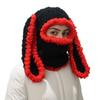 Handmade knitted long-eared rabbit head cover hat balaclava thermal hat European and American ski cold ear protection hat