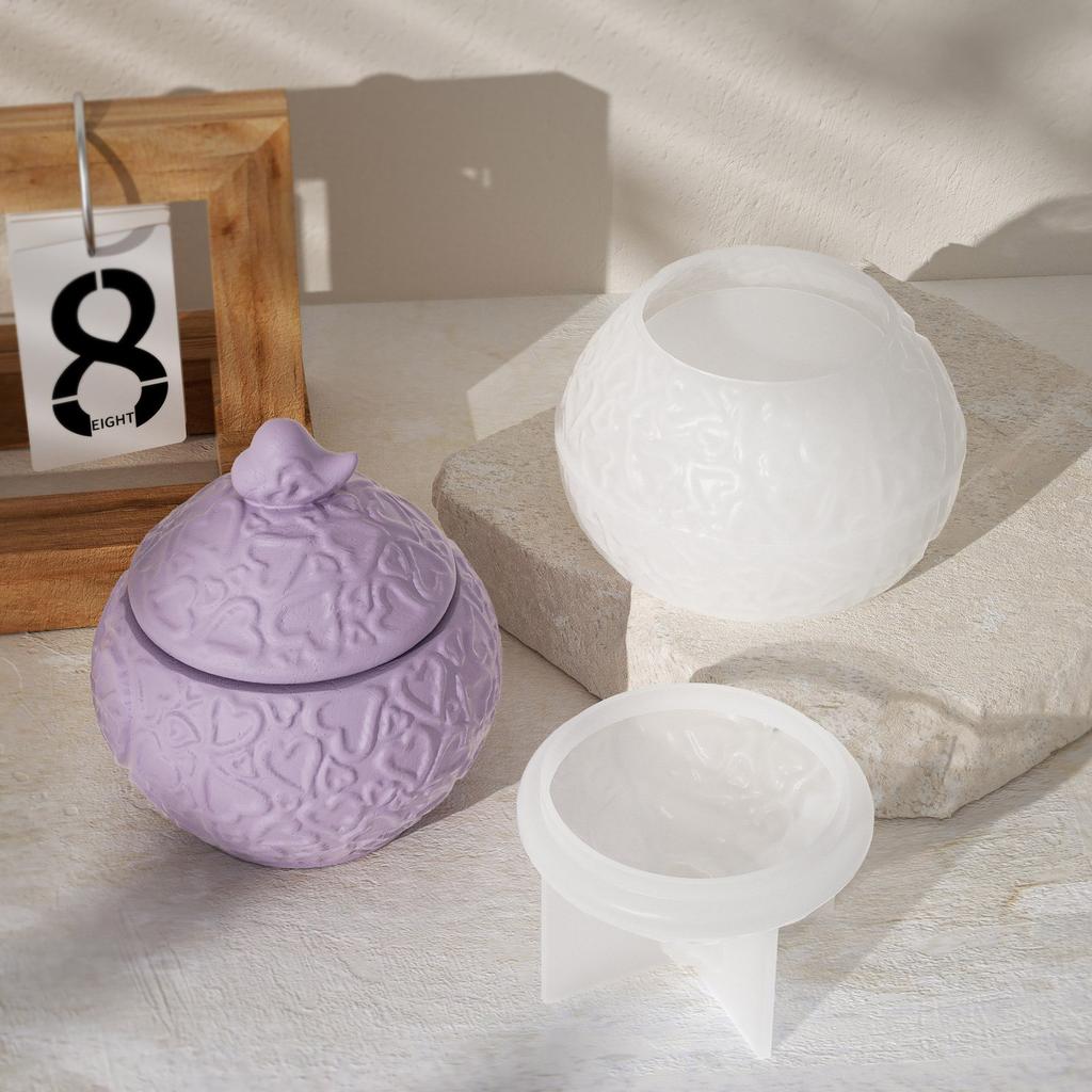 Matrițe multifuncționale pentru borcane, matrițe pentru crafting cu capac, model de inimă, matrițe pentru sfeșnice, pentru lumânări și depozitare creativă