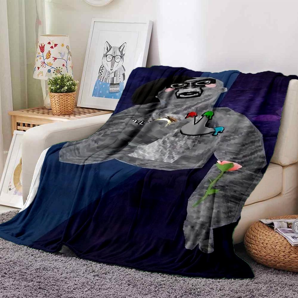 1Pc Gorilla Party Celebration Blanket For Couch Bed Plush Cozy Fuzzy Blanket Super Soft Warm Blankets For Fall And Winter 091896