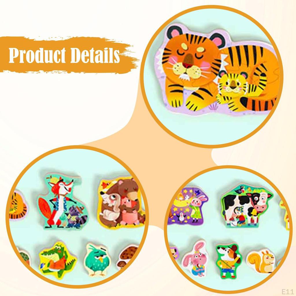 2 in 1 Wooden Toddler Puzzle Drawing Board Children for 46 Years Boys Girls Style A