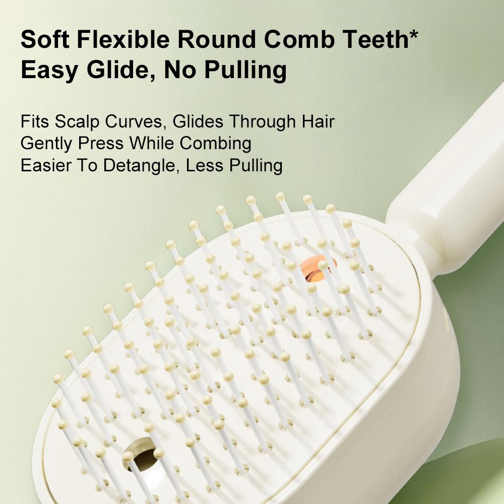 Electric Spray Hair Brush 2-In-1 Misting Hair Brush with Water Spray Reduce Frizz Anti-Static Retractable Steam Massage Comb