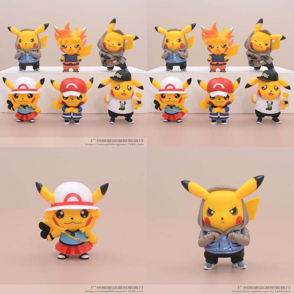 Pokmon Pikachu Pvc Collectible Model With Casual Outfits For Fans And Collectors