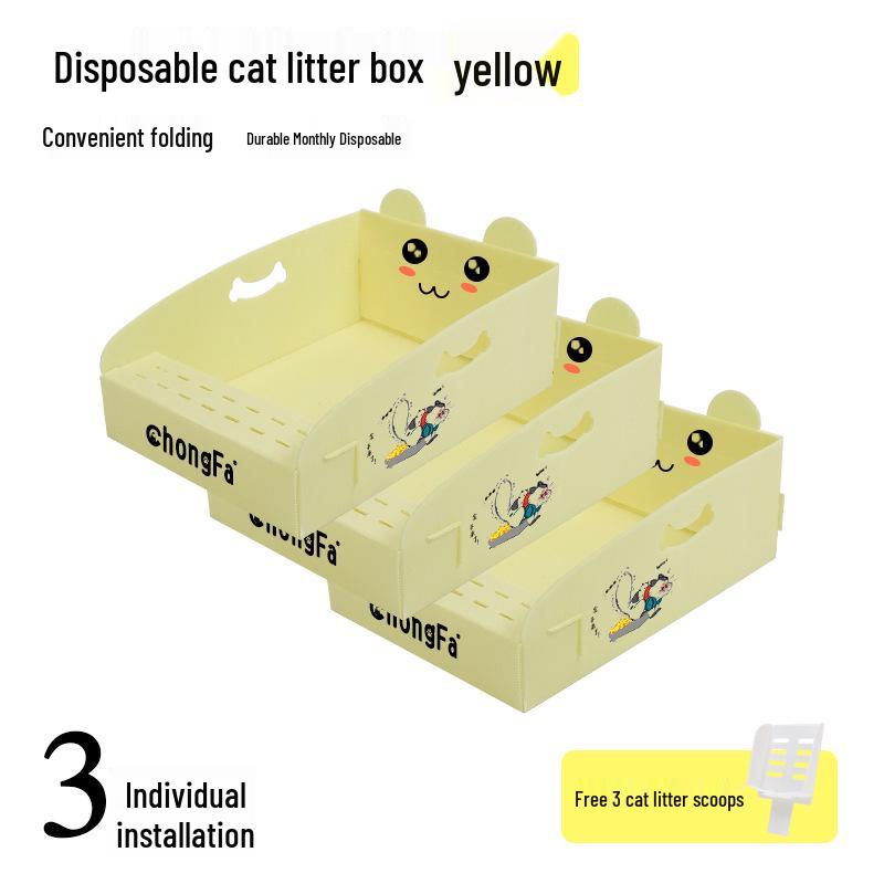 Super Large Foldable Disposable Cat Litter Box - Leak-Proof Outdoor Travel Toilet