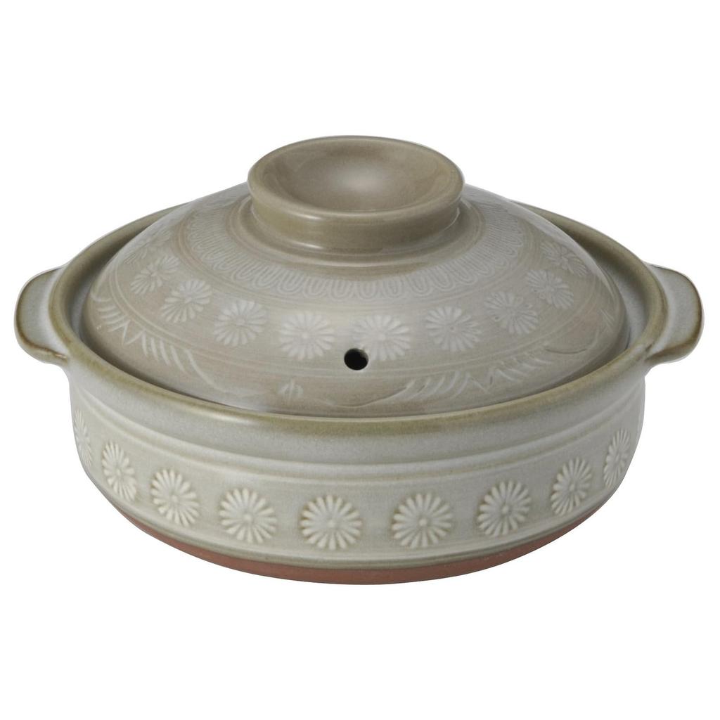 Hliněný hrnec Banko Ware Ginpo (Hluboký hrnec) Ne. 6 pro 1 osobu Hanamishima 21061 šedá