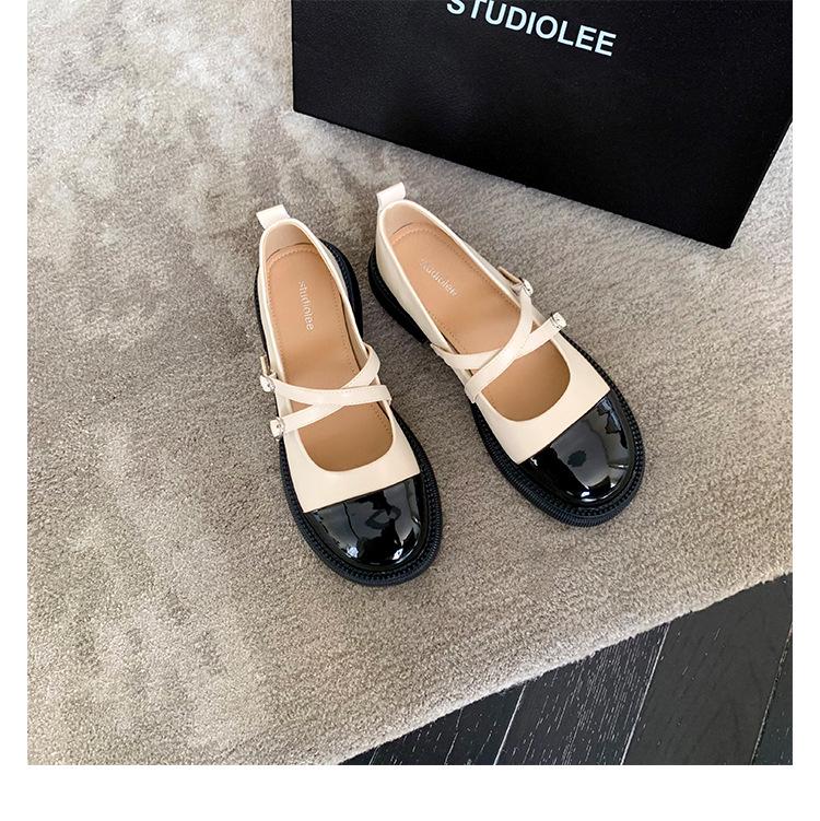 Summer French Retro Platform Chunky Heel Mary Jane Loafers for Women