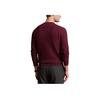 Polo Ralph Lauren Small Pony Logo Embroidered Solid Color Crew Neck Long Sleeve Knit Sweater Men Sweater Burgundy 710918163-514