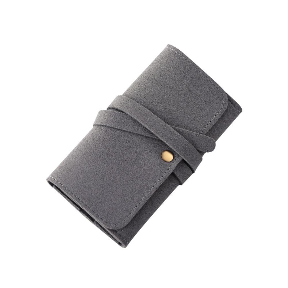 Roll Up Design Jewelry Roll Bag PU Leather Portable Jewelry Pouch Jewelry Storage Bag  Travel Use