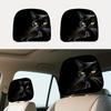 Black Cat And Yellow Eyes Printed Car Headrest Covers for Women Soft Elastic Fabric Head Rest Cover for SUV Truck