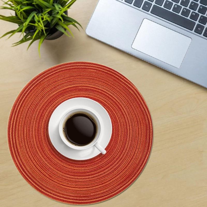 1/2/4 Sets Platzset und Untersetzer Set Geflochtene Runde Platzsets Natürliche Gewebte Tischsets für Esstisch Party Küchendekor Orange