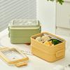 2 Layer Lunch Storage Container Stainless Steel Food Container Compartment Lunch Box  For Picnics