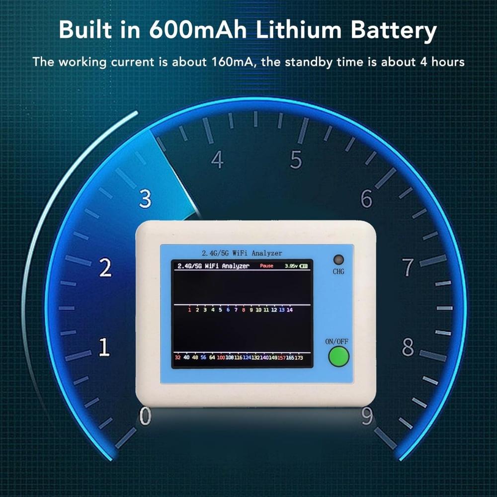 2.4G 5G Spectrum Analyzer with 2.4 Inch TFT Color Screen Wireless Network Scanner