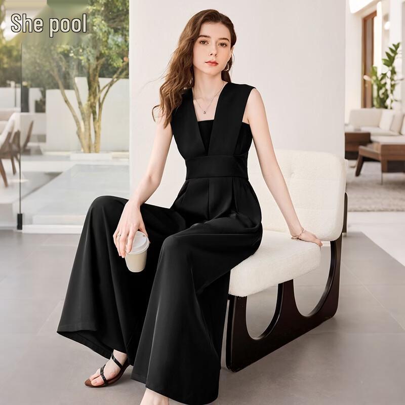 

Women s Elegant Solid Jumpsuit XL