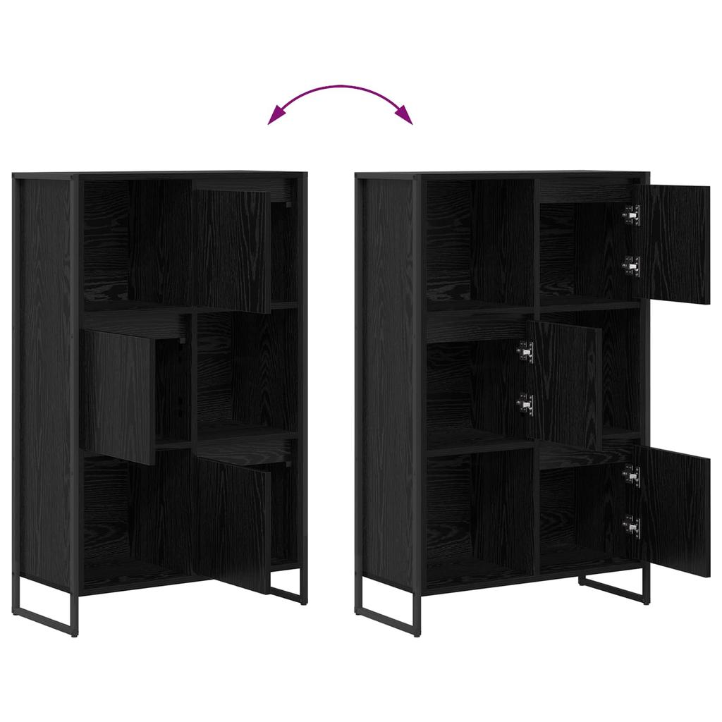 Bookshelf Black Oak Effect 68 x 30 x 108.5 cm