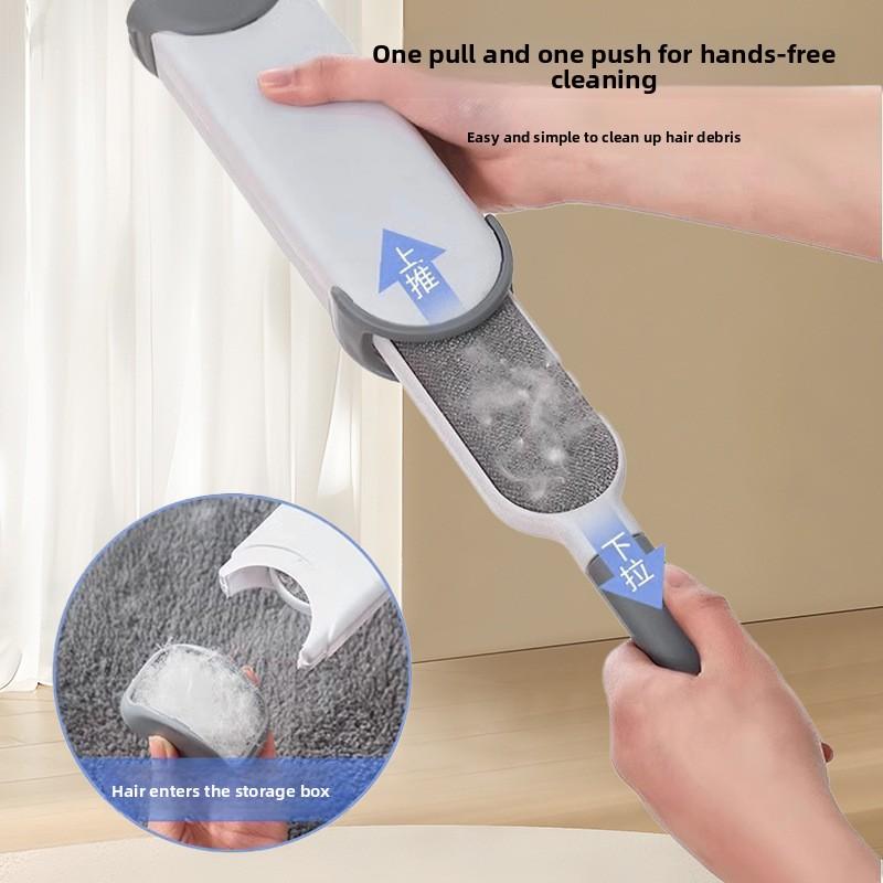 Haushalts-Tierhaarentferner zum Entfernen von Staub und Haaren, mit einer einziehbaren Aufbewahrungsbox, Statische Bürste für Tierhaare zum Enthaaren, Haarbürste
