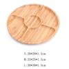 5 Compartments Round Snack Plate Bamboo Fruit Platter Cheese Board Divided Serving Trays  Dessert