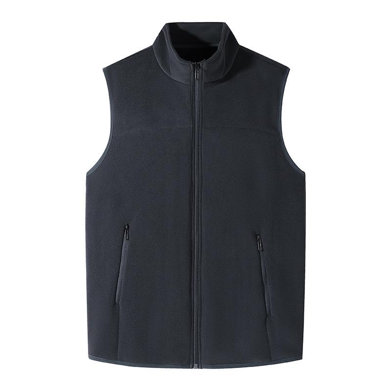 

Stand-up collar vest men s autumn and winter new fleece loose stand-up collar vest casual sleeveless jacket L