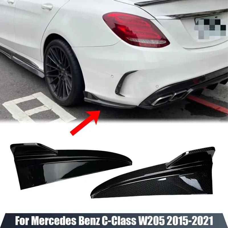 For Mercedes Benz C Class W205 C180 C200 C260 C43 AMG 2015- Car Rear Bumper Diffuser Side Splitters Accessories