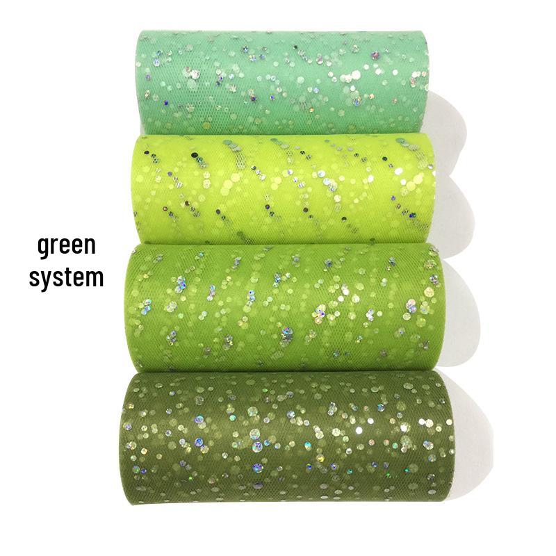 Sequin Tulle Roll 15CM X 25 Yards - Large/Small Pieces American Net Yarn