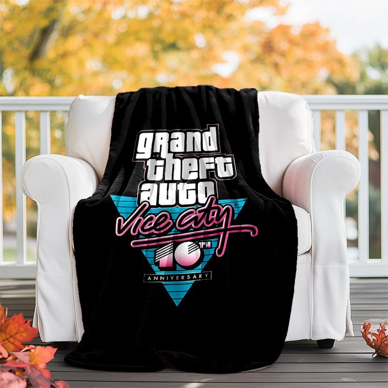 1ks deka s motivem GTA - Digitální potisk, Polyester, Útulná pro všechna roční období, Ideální pro venkovní použití a cestování