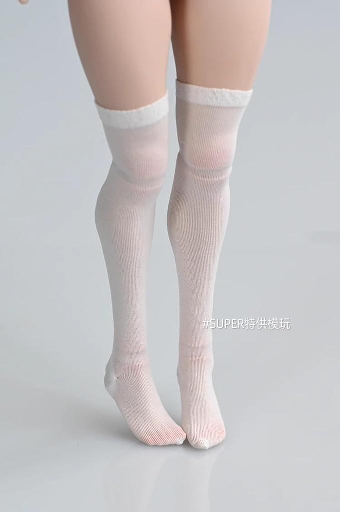 [TOYBARJAPAN] 16 Scale Figure Accessory  Compatible with TBLeague and other figures. Special Offer: White Over-the-Knee High Socks for High School